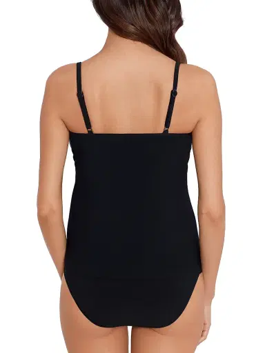 Magicsuit Women's Solids Carma Gathered Tankini Top - Black - Size 10 | Thumbnail 3
