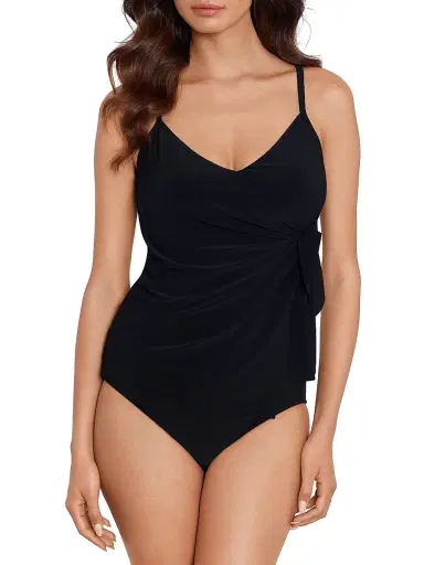 Magicsuit Women's Solids Carma Gathered Tankini Top - Black - Size 10 | Thumbnail 1