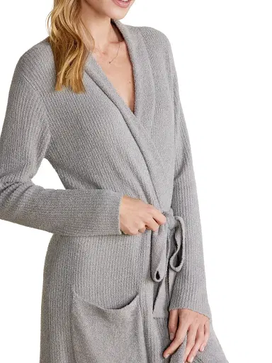 Barefoot Dreams Women's CozyChic Lite Rib-Knit Robe - Dove Grey | Thumbnail 7 Barefoot Dreams Women's CozyChic Lite Rib-Knit Robe - Dove Grey | Thumbnail 7