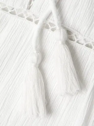 Change of Scenery Women's Gari Cotton Tiered Lace Cover-Up | Thumbnail 6 Change of Scenery Women's Gari Cotton Tiered Lace Cover-Up | Thumbnail 6