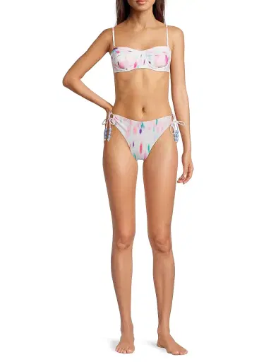 Change of Scenery Women's Taryn Ikat Hipster Tie Bikini Bottom - Hazy Ikat Ivory - Size Large | Thumbnail 2 Change of Scenery Women's Taryn Ikat Hipster Tie Bikini Bottom - Hazy Ikat Ivory - Size Large | Thumbnail 2