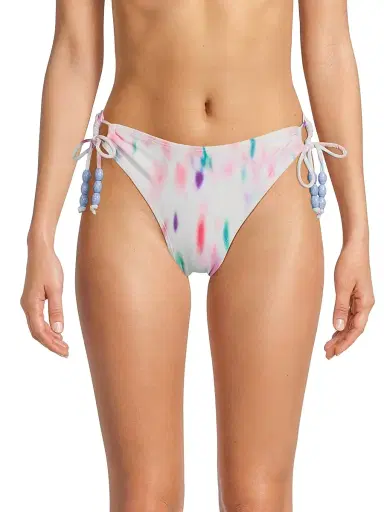 Change of Scenery Women's Taryn Ikat Hipster Tie Bikini Bottom - Hazy Ikat Ivory - Size Large | Thumbnail 3 Change of Scenery Women's Taryn Ikat Hipster Tie Bikini Bottom - Hazy Ikat Ivory - Size Large | Thumbnail 3