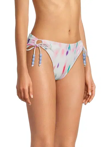 Change of Scenery Women's Taryn Ikat Hipster Tie Bikini Bottom - Hazy Ikat Ivory - Size Large | Thumbnail 4 Change of Scenery Women's Taryn Ikat Hipster Tie Bikini Bottom - Hazy Ikat Ivory - Size Large | Thumbnail 4