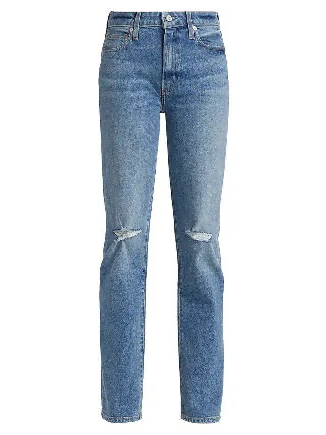 Le Jean Women's Sabine Distressed Straight-Leg Jeans - Star Light