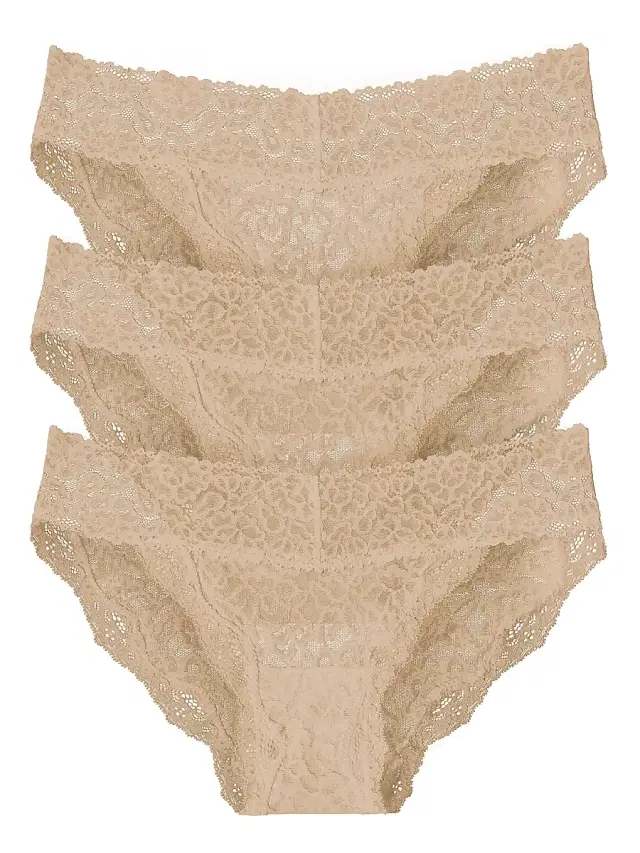 LoveSuze Women's Stretch Lace Brief Set - Beige