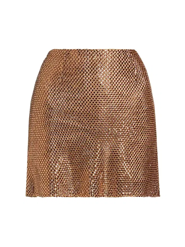 Mariandree Gaitan Women's Annabelle Embellished Miniskirt - Gold - Size Small