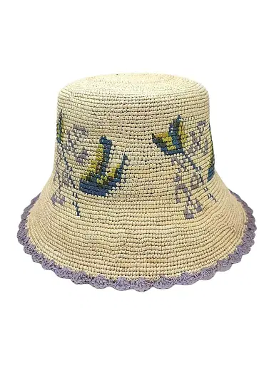 Freya Women's Calla Straw Bucket Hat - Multi Blue - Size Small | Thumbnail 1