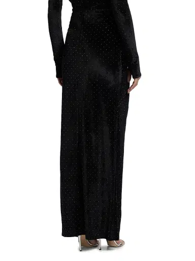 Mariandree Gaitan Women's Alice Crystal-Embellished Velvet Maxi-Skirt | Thumbnail 5