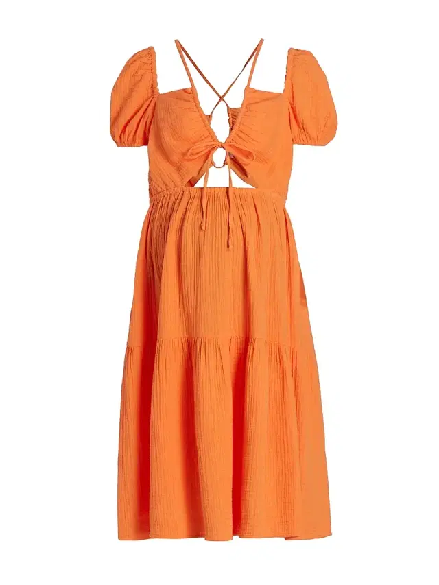 Emilia George Women's Amelia Cut-Out Tiered Minidress - Coral Rose