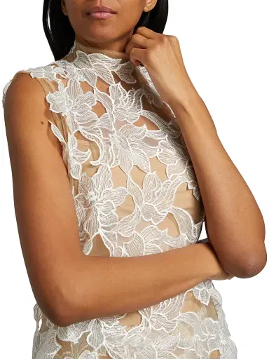Mariandree Gaitan Women's Karol Floral Embroidered Lace Top - White - Size Small | Thumbnail 6 Mariandree Gaitan Women's Karol Floral Embroidered Lace Top - White - Size Small | Thumbnail 6