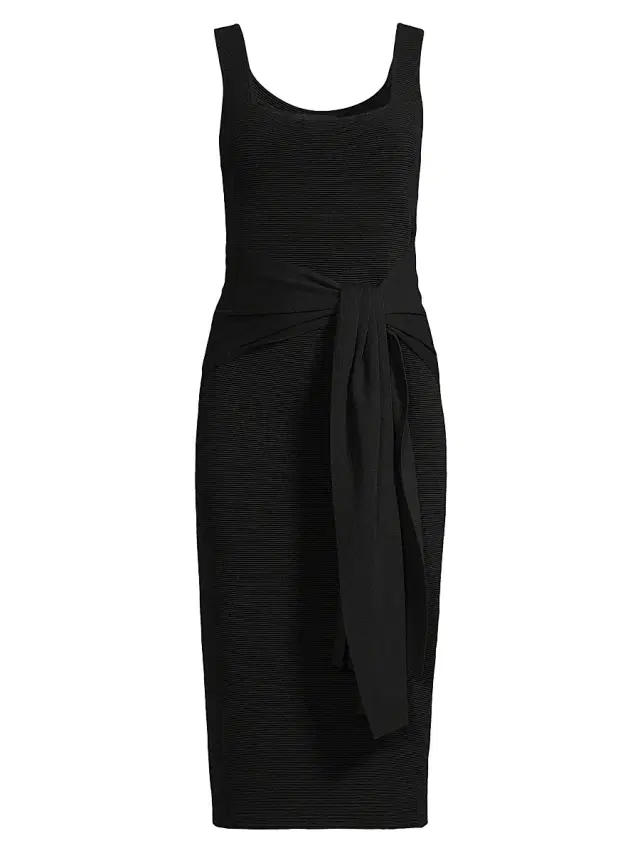 Toccin Women's Lorenza Tie-Front Sleeveless Midi-Dress - Jet