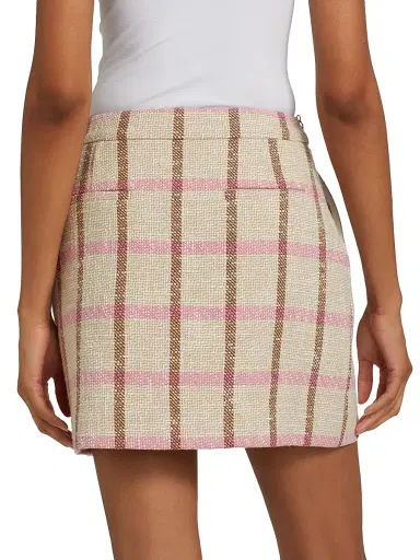 Toccin Women's Lane Plaid A-Line Miniskirt - Pink Neutral | Thumbnail 5 Toccin Women's Lane Plaid A-Line Miniskirt - Pink Neutral | Thumbnail 5