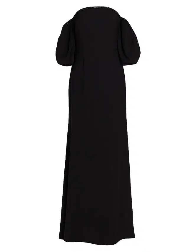Rene Ruiz Collection Women's Bead-Embellished Illusion-Neck Gown