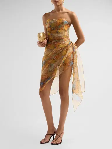 LaQuan Smith Women's Printed Asymmetric Strapless Mini Dress - Snake - Size Large | Thumbnail 4 LaQuan Smith Women's Printed Asymmetric Strapless Mini Dress - Snake - Size Large | Thumbnail 4