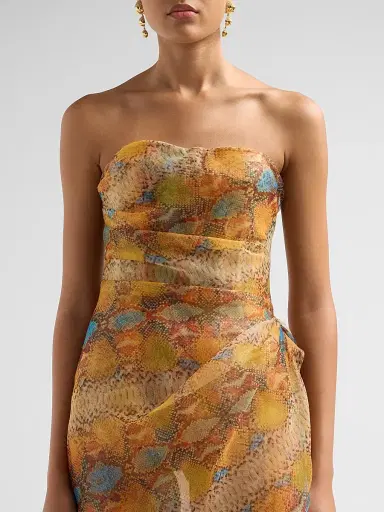 LaQuan Smith Women's Printed Asymmetric Strapless Mini Dress - Snake - Size Large | Thumbnail 5 LaQuan Smith Women's Printed Asymmetric Strapless Mini Dress - Snake - Size Large | Thumbnail 5