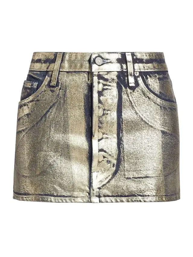 EB Denim Women's Metallic Foil Miniskirt - Midnight Foil