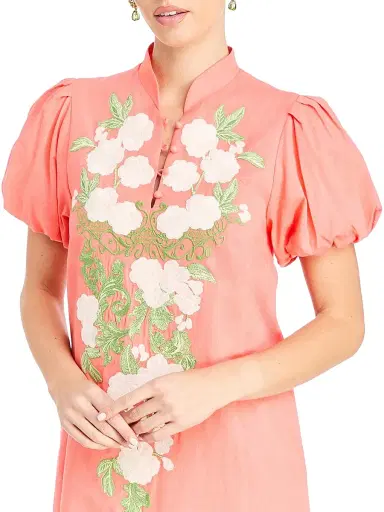 Mestiza New York Women's Elliana Cotton Barong-Style Midi-Dress - Fresco Sunset - Size XS | Thumbnail 5
