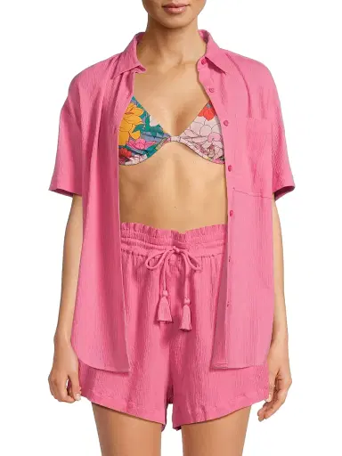 Change of Scenery Women's Michelle Cotton Top - Hibiscus | Thumbnail 3 Change of Scenery Women's Michelle Cotton Top - Hibiscus | Thumbnail 3