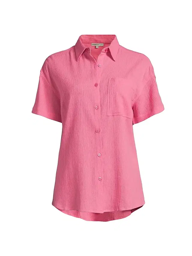 Change of Scenery Women's Michelle Cotton Top - Hibiscus