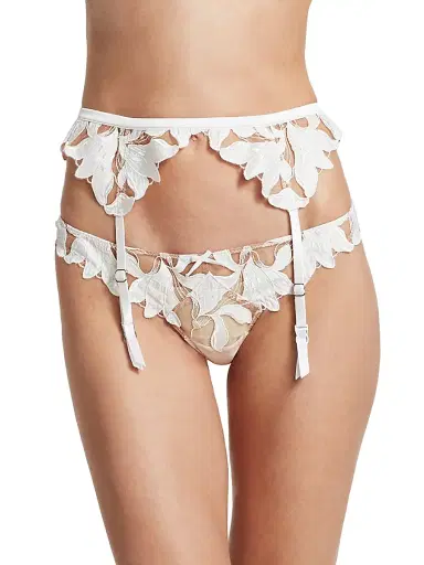 Fleur du Mal Women's Lily Lace Garter - Ivory - Size Large | Thumbnail 5