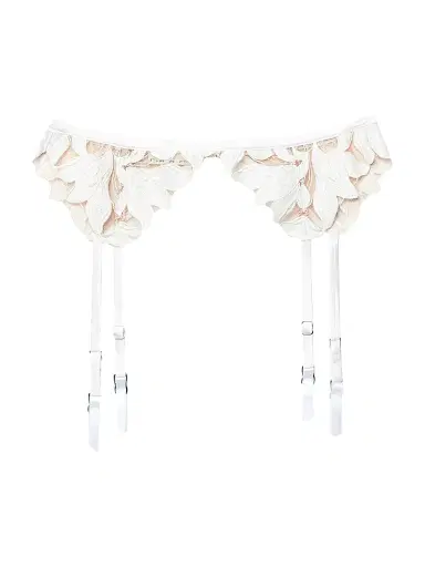 Fleur du Mal Women's Lily Lace Garter - Ivory - Size Large | Thumbnail 1