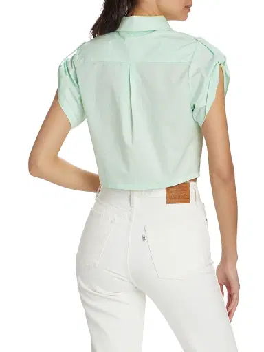 Hevron Women's Leonora Cotton Crop Top - Mint | Thumbnail 5