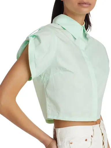Hevron Women's Leonora Cotton Crop Top - Mint | Thumbnail 7