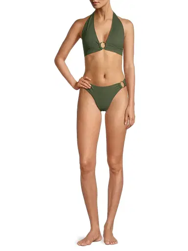 Change of Scenery Women's Ring Trim Textured Bikini Bottom - Olive Texture - Size XS | Thumbnail 2 Change of Scenery Women's Ring Trim Textured Bikini Bottom - Olive Texture - Size XS | Thumbnail 2