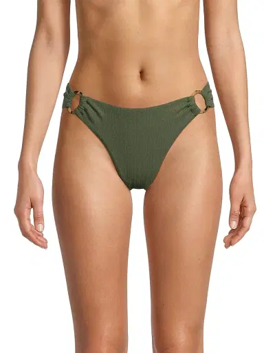 Change of Scenery Women's Ring Trim Textured Bikini Bottom - Olive Texture - Size XS | Thumbnail 3 Change of Scenery Women's Ring Trim Textured Bikini Bottom - Olive Texture - Size XS | Thumbnail 3