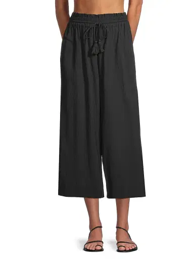 Change of Scenery Women's Brooke Wide-Leg Cotton Drawstring Pants - Black - Size XS | Thumbnail 3 Change of Scenery Women's Brooke Wide-Leg Cotton Drawstring Pants - Black - Size XS | Thumbnail 3