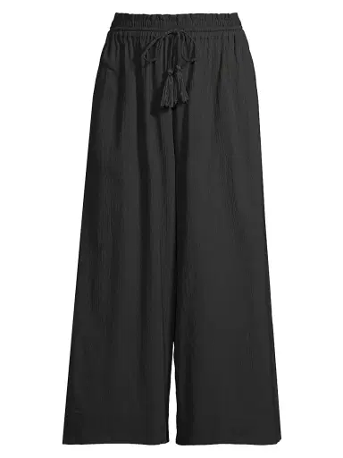 Change of Scenery Women's Brooke Wide-Leg Cotton Drawstring Pants - Black - Size XS | Thumbnail 1 Change of Scenery Women's Brooke Wide-Leg Cotton Drawstring Pants - Black - Size XS | Thumbnail 1