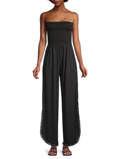 Peixoto Women's Harriet Tassel-Trimmed Smocked Jumpsuit | Thumbnail 2 Peixoto Women's Harriet Tassel-Trimmed Smocked Jumpsuit | Thumbnail 2
