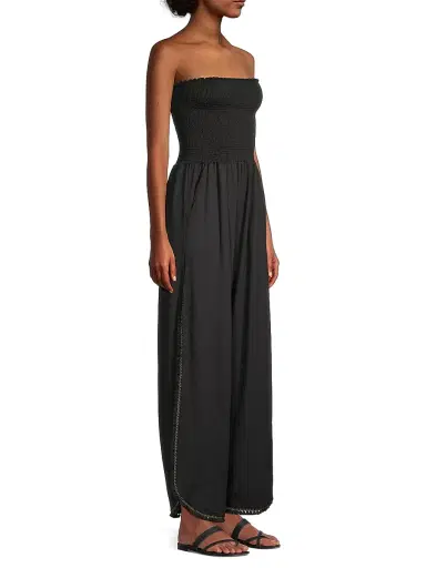 Peixoto Women's Harriet Tassel-Trimmed Smocked Jumpsuit | Thumbnail 4 Peixoto Women's Harriet Tassel-Trimmed Smocked Jumpsuit | Thumbnail 4