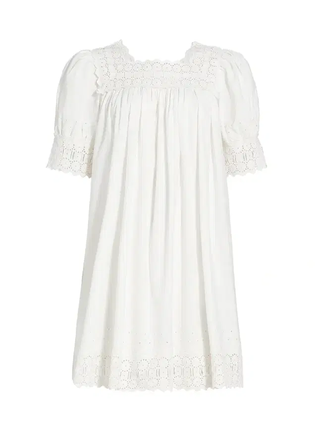 DÔEN Women's Sterling Puff-Sleeve Minidress - Salt
