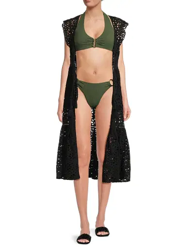 Change of Scenery Women's Lauren Eyelet Cover-Up Dress - Black | Thumbnail 2