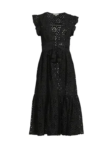 Change of Scenery Women's Lauren Eyelet Cover-Up Dress - Black | Thumbnail 1