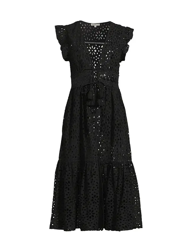 Change of Scenery Women's Lauren Eyelet Cover-Up Dress - Black