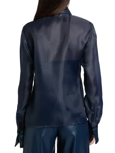 Mariandree Gaitan Women's Athenea Sheer Blouse - Navy - Size Small | Thumbnail 5 Mariandree Gaitan Women's Athenea Sheer Blouse - Navy - Size Small | Thumbnail 5