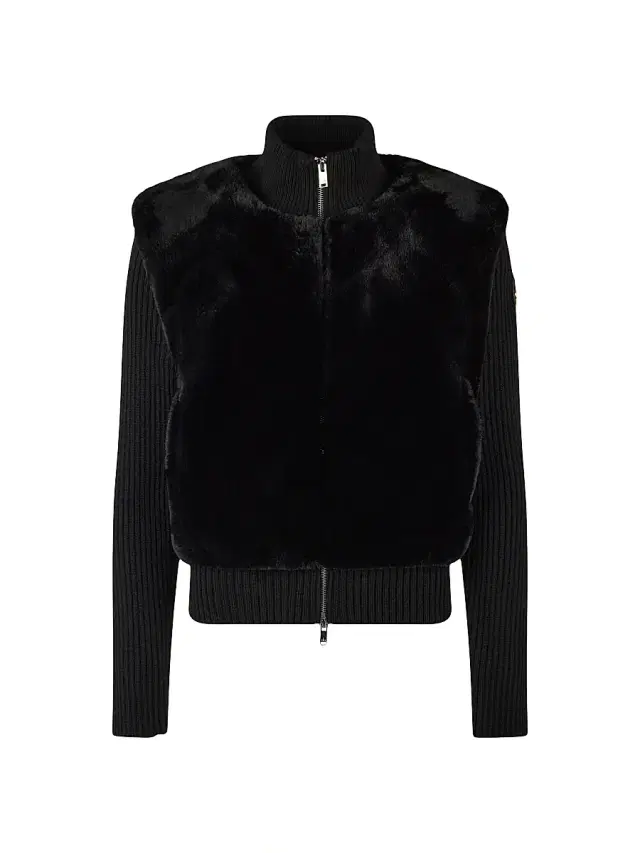 Moose Knuckles Women's Dua Bunny Faux Fur Zip Sweater - Black