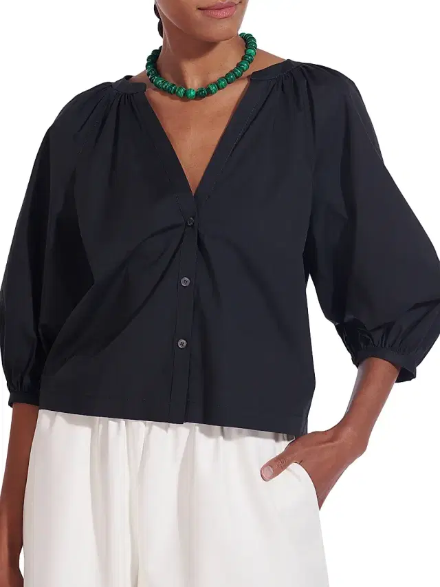 Staud Women's Dill Poplin Top - Black