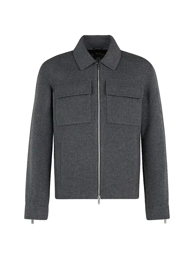 Moose Knuckles Men's Jacque Wool-Cashmere-Silk Jacket - Charcoal