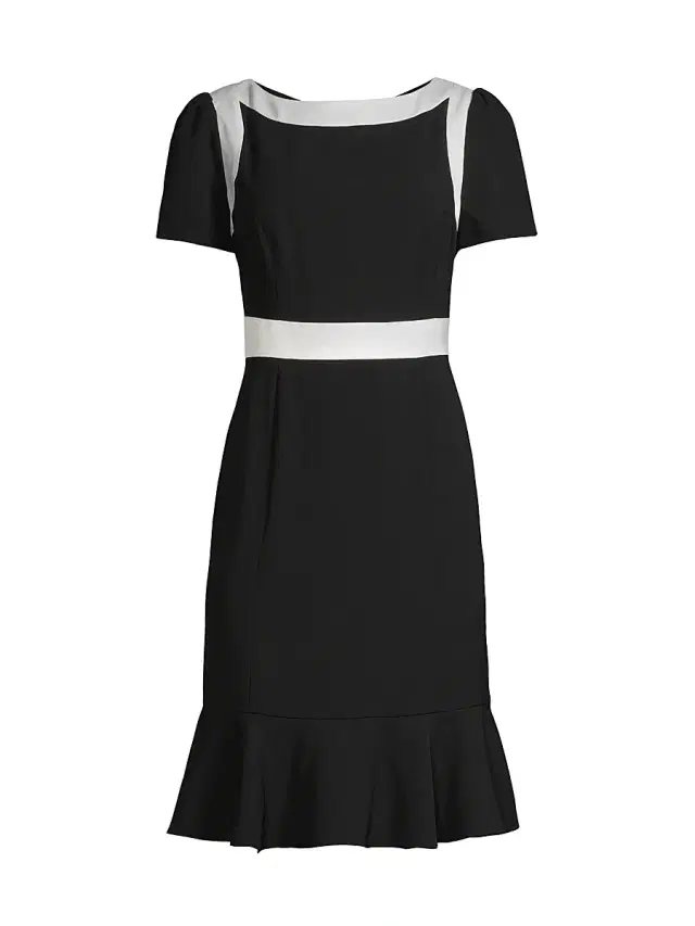 Shani Women's Colorblocked Satin Dress - Black