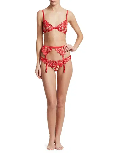 Fleur du Mal Women's Lily Lace Garter - Black - Size XS | Thumbnail 2