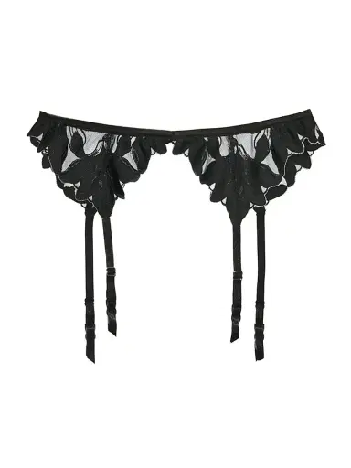 Fleur du Mal Women's Lily Lace Garter - Black - Size XS | Thumbnail 1