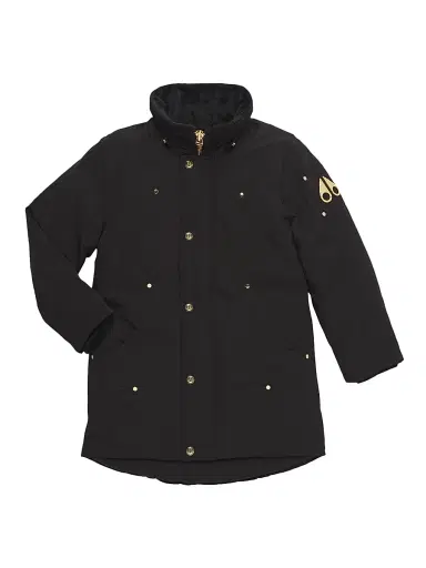 Moose Knuckles Kid's Shearling-Trimmed Down Jacket - Black | Thumbnail 2
