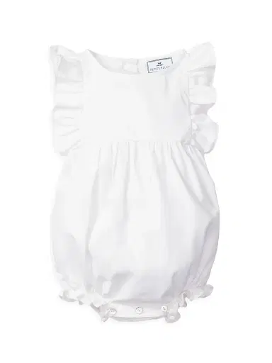 Petite Plume Baby Girl's Ruffle-Trimmed Bubble Romper - White - Size 6 Months | Thumbnail 1