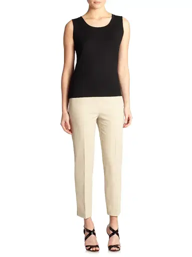 Lafayette 148 New York Women's Swiss Cotton Rib Scoopneck Tank Top | Thumbnail 2