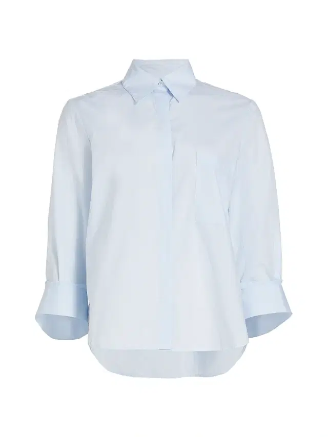 TWP Women's High-Low Button-Front Shirt - Baby Blue