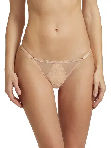 Kiki de Montparnasse Women's Dahlia Lace G-String Thong - Blush | Thumbnail 3