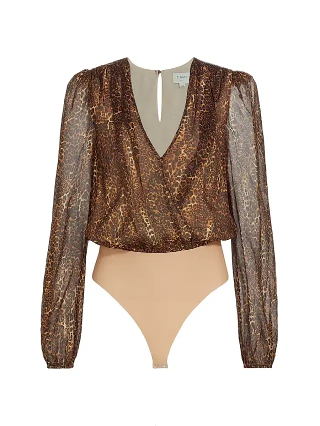 Cami NYC Women's Isa Leopard Silk Bodysuit - Animal Print